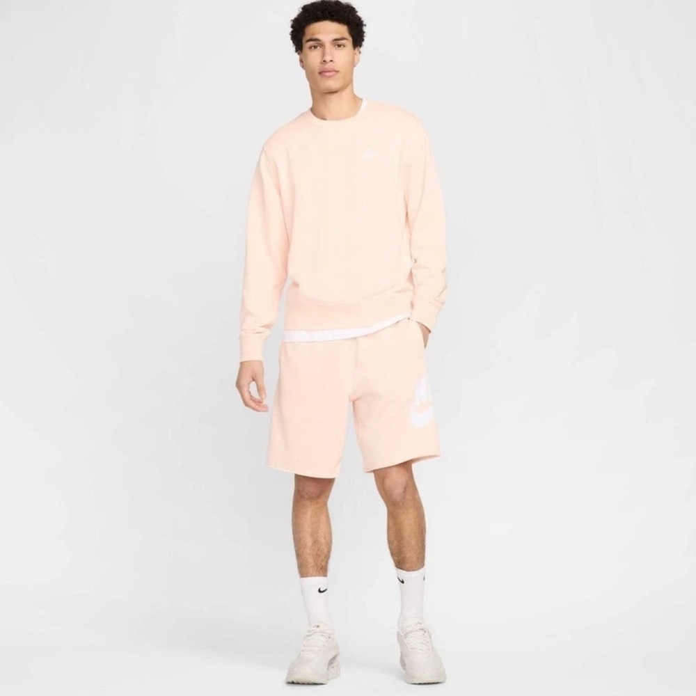 NWT Nike Men's French Terry Alumi Washed Shorts in Coral, Size Small